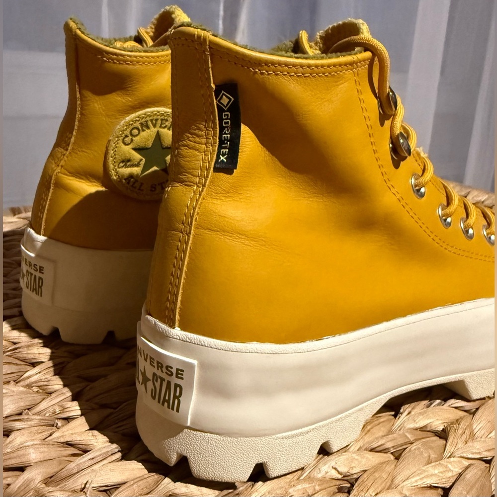 Sold | Converse | High-Top Gore-Tex Waterproof Leather Lugged Sneakers Mustard - Picture 2 of 10